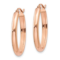 Thumbnail for 14k Rose Gold Polished Half-Round Oval Hoop Earrings