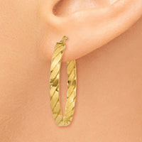 Thumbnail for 14K Large 3mm Patterned Hoop Earrings