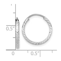 Thumbnail for 14k Diamond-cut Square Tube Endless Hoop Earrings