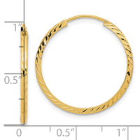 Thumbnail for 14k Diamond-cut Square Tube Endless Hoop Earrings