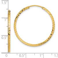 Thumbnail for 14k Diamond-cut Square Tube Endless Hoop Earrings