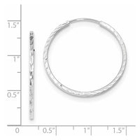 Thumbnail for 14k Diamond-cut Square Tube Endless Hoop Earrings