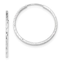 Thumbnail for 14k Diamond-cut Square Tube Endless Hoop Earrings
