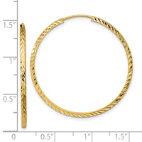 Thumbnail for 14k Diamond-cut Square Tube Endless Hoop Earrings