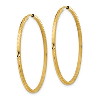Thumbnail for 14k Diamond-cut Square Tube Endless Hoop Earrings