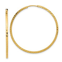 Thumbnail for 14k Diamond-cut Square Tube Endless Hoop Earrings