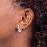 Thumbnail for 14k White Gold Hinged Hoop Earrings