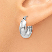Thumbnail for 14k White Gold 4mm Round Hoop Earrings