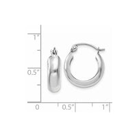 Thumbnail for 14k White Gold 4mm Round Hoop Earrings