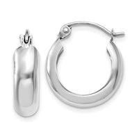 Thumbnail for 14k White Gold 4mm Round Hoop Earrings