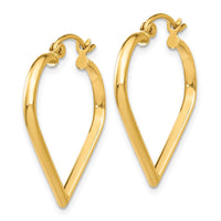 Thumbnail for 14k Polished 2mm Heart Hoop Earrings