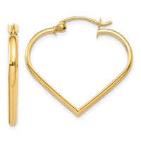 Thumbnail for 14k Polished 2mm Heart Hoop Earrings
