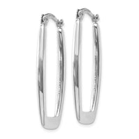 Thumbnail for 14k White Gold Polished 2.25mm Rectangle Hoop Earrings