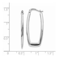 Thumbnail for 14k White Gold Polished 2.25mm Rectangle Hoop Earrings