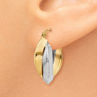 Thumbnail for 14k Two-tone Polished Knife-edge Double Hoop Earrings