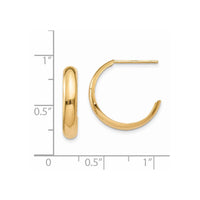 Thumbnail for 14k Polished 3.5mm J-Hoop Earrings