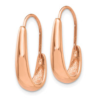 Thumbnail for 14k Rose Gold Polished Tapered J-Hoop Wire Earrings