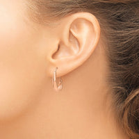 Thumbnail for 14k Rose Gold Polished Tapered J-Hoop Wire Earrings