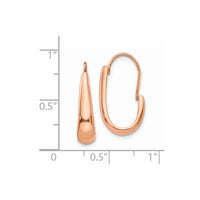 Thumbnail for 14k Rose Gold Polished Tapered J-Hoop Wire Earrings