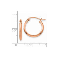 Thumbnail for 14k Rose 2.5mm Knife Edge Hoop Earrings