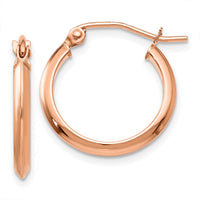 Thumbnail for 14k Rose 2.5mm Knife Edge Hoop Earrings