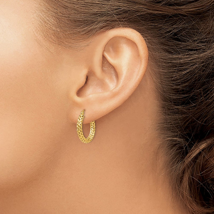 14k Mesh Hoop Earrings