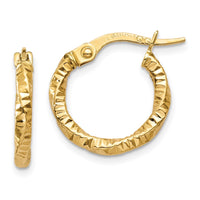 Thumbnail for 14K Polished and Textured Hoop Earrings