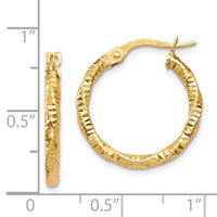 Thumbnail for 14K Polished and Textured Hoop Earrings