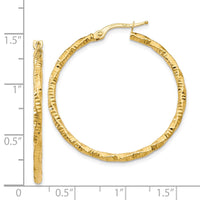 Thumbnail for 14K Polished and Textured Hoop Earrings