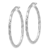 Thumbnail for 14K White Gold Polished and Textured Hoop Earrings