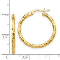 Thumbnail for 14K Polished and Textured Hoop Earrings
