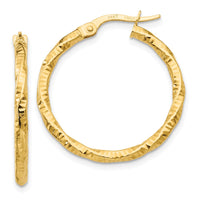 Thumbnail for 14K Polished and Textured Hoop Earrings
