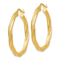 Thumbnail for 14K Twisted Textured Hoop Earrings