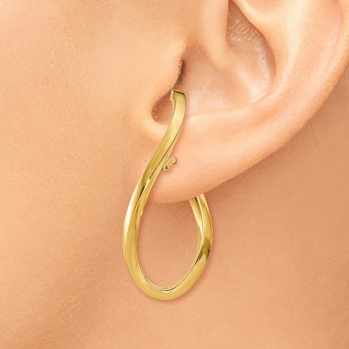 14K Polished Oval Post Earrings
