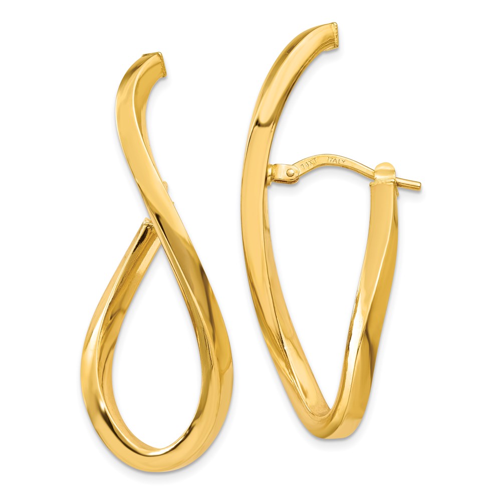 14K Polished Oval Post Earrings