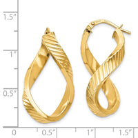 Thumbnail for 14K Twisted Textured Oval Hoop Earrings