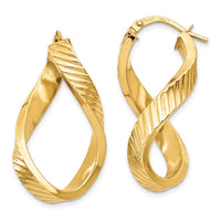 Thumbnail for 14K Twisted Textured Oval Hoop Earrings