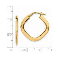 Thumbnail for 14K Tapered Square Hoop Earrings