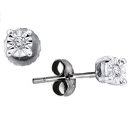 Thumbnail for Illusion Round Diamond 1/20 Ct.Tw. Stud Earrings