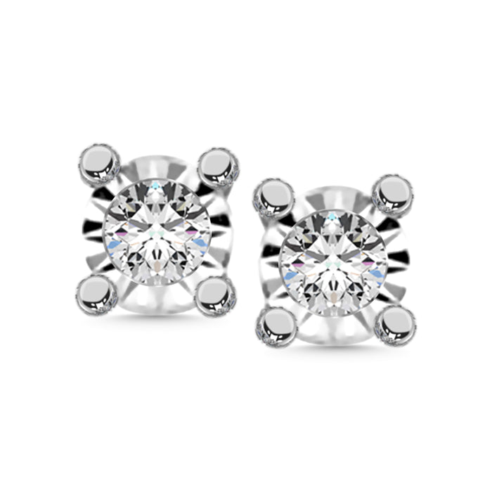 Illusion Round Diamond 1/10 Ct.Tw. Stud Earrings