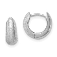 Thumbnail for 14K White Gold Textured Hoop Earrings
