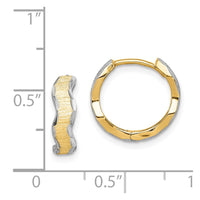 Thumbnail for 14K with White Rhodium D/C Texture Wave Hoop Earrings