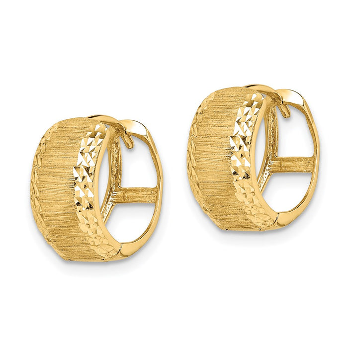 14K D/C and Textured Hoop Earrings