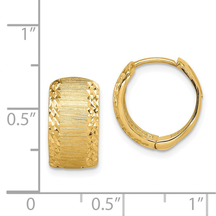 14K D/C and Textured Hoop Earrings