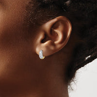 Thumbnail for 14K Two-tone Textured Hoop Earrings