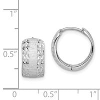 Thumbnail for 14K White Gold D/C Textured Hoop Earrings