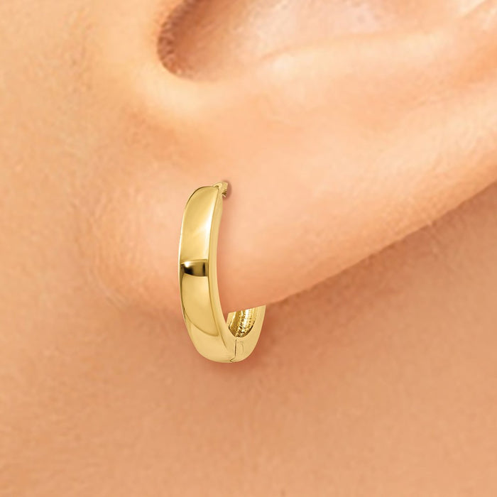 14k 2.25mm Round Hinged Hoop Earrings