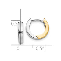 Thumbnail for 14k Two-tone 2.5mm Round Hinged Hoop Earrings