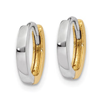 Thumbnail for 14k Two-tone 1.75mm Round Hinged Hoop Earrings