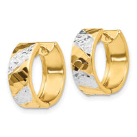 Thumbnail for 14k 5mm Diamond-cut Rhodium Hoop Earrings